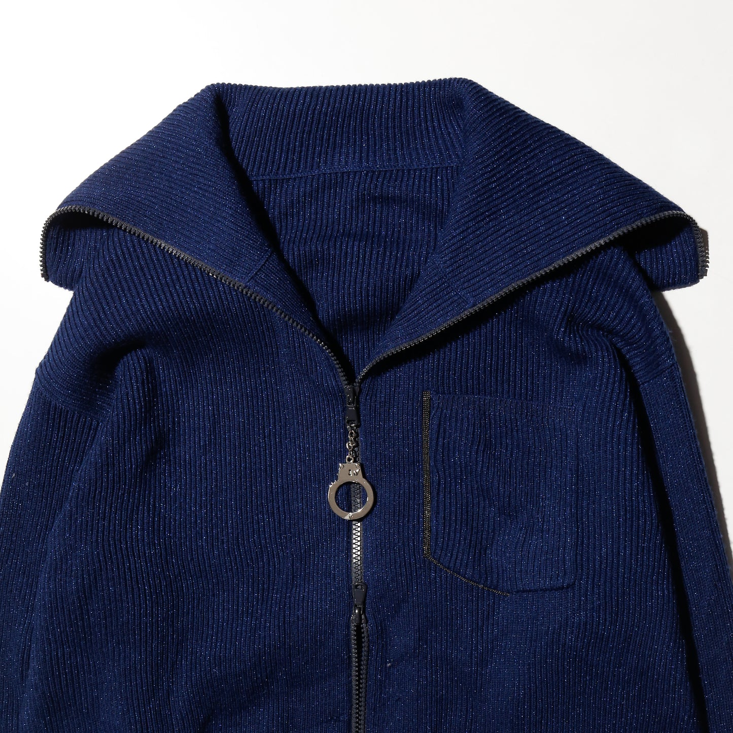 vintage handcuffs lame rib knit jacket