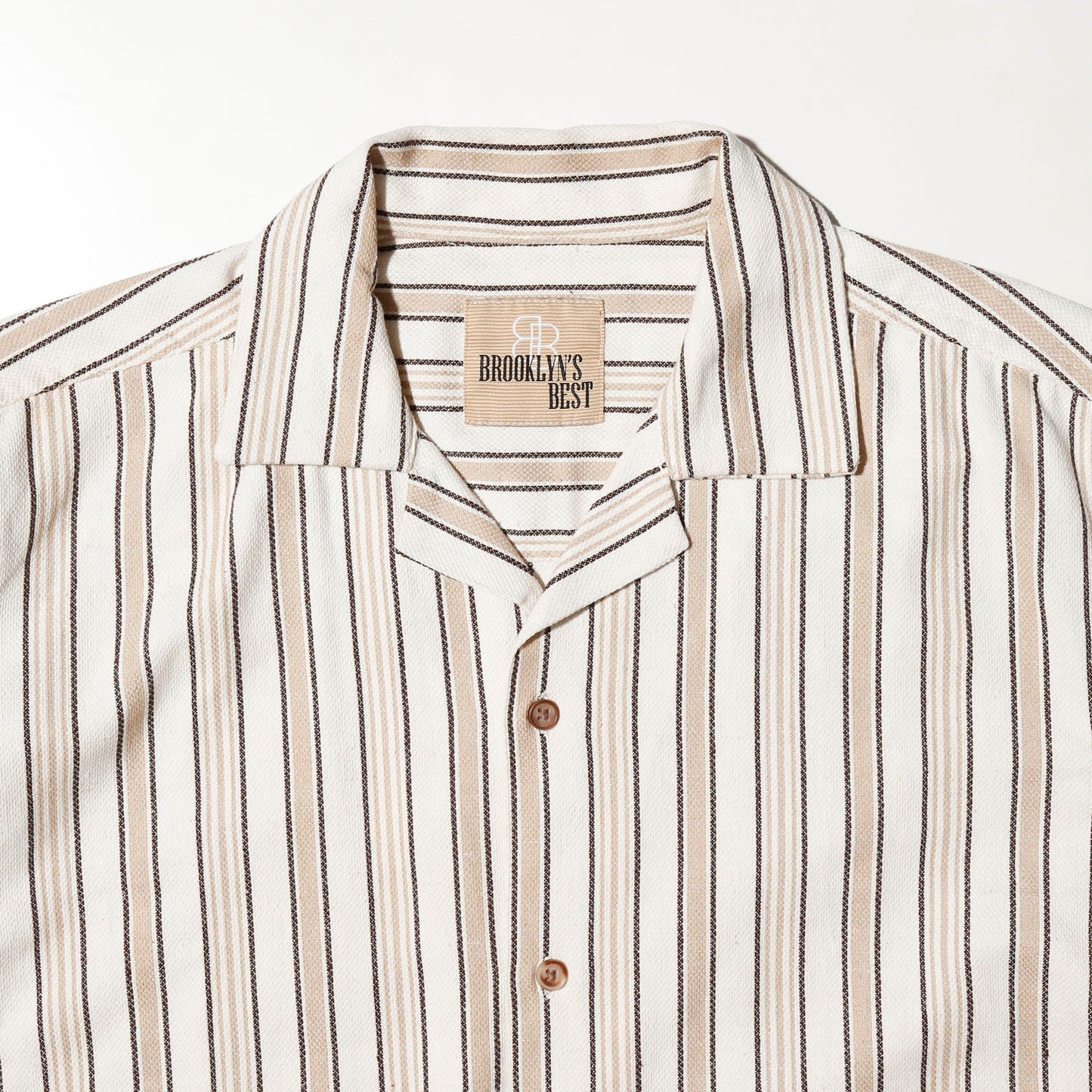 vintage dobby stripe open collar h/s shirt