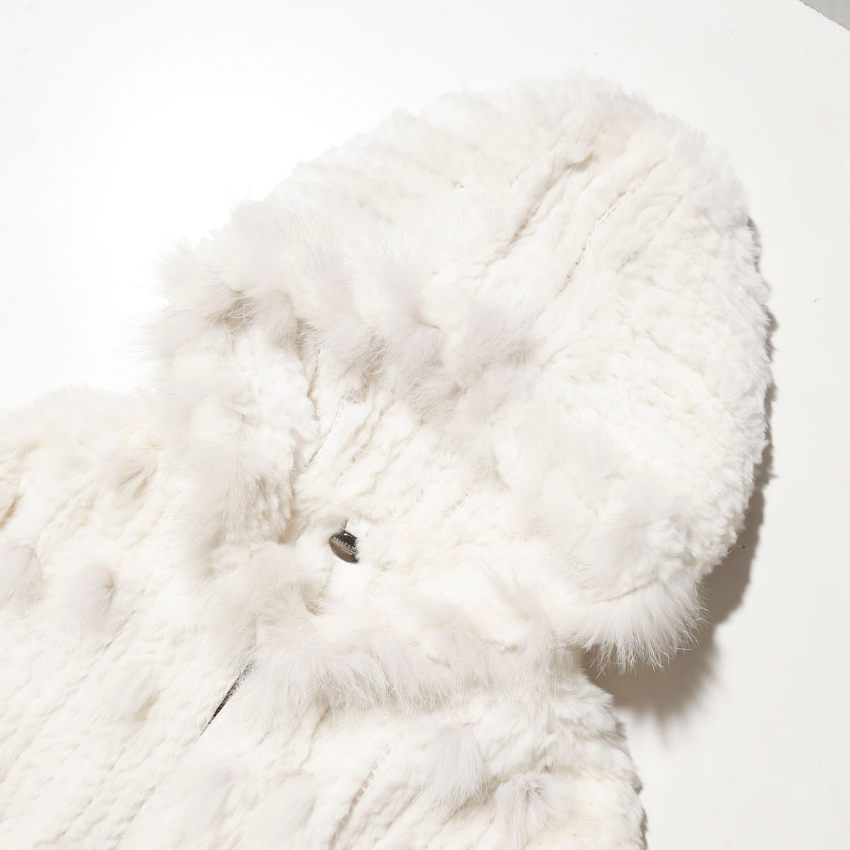 vintage snow fur hooded jacket