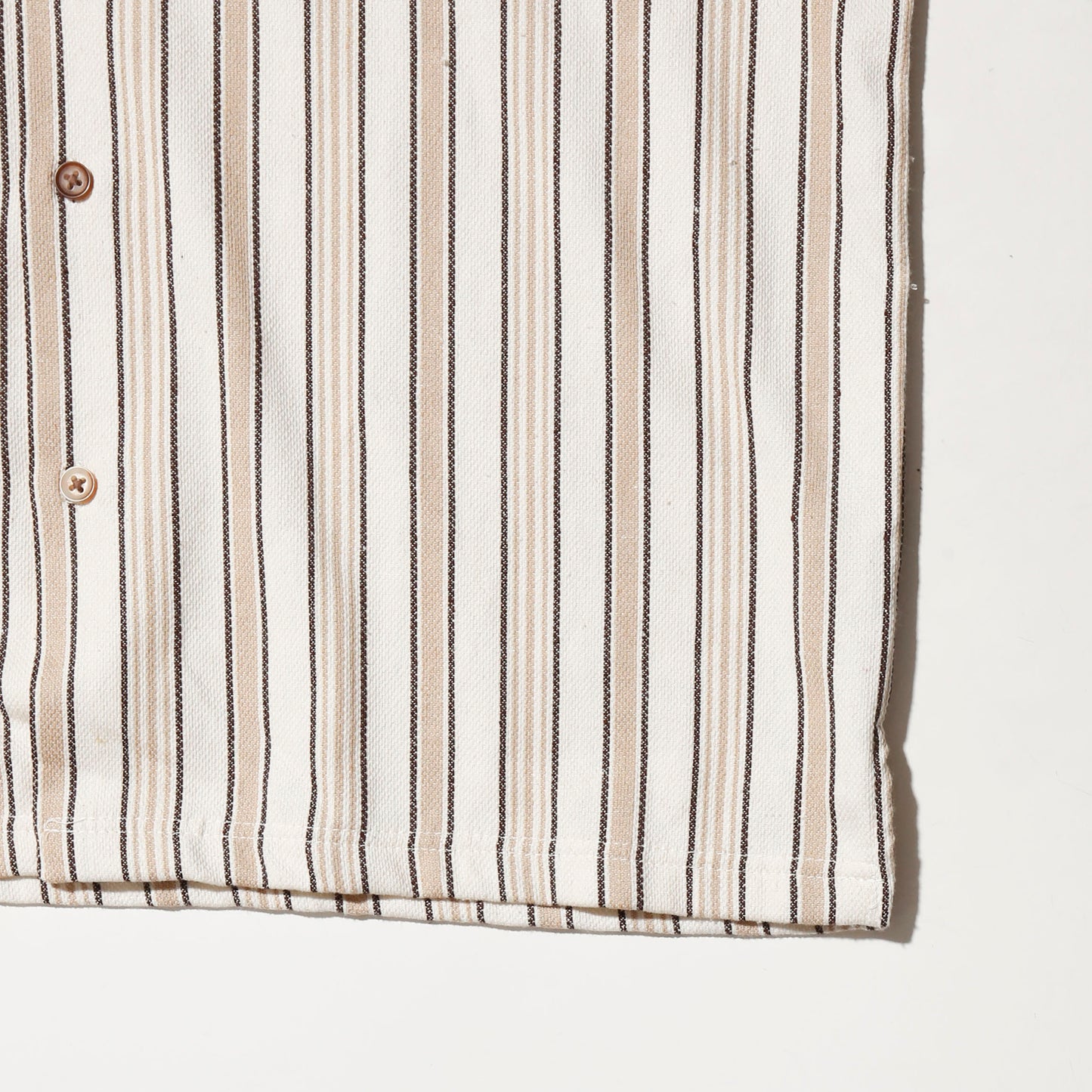 vintage dobby stripe open collar h/s shirt