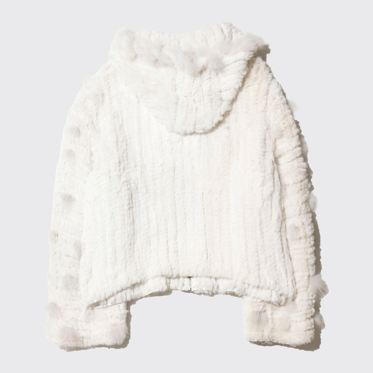 vintage snow fur hooded jacket