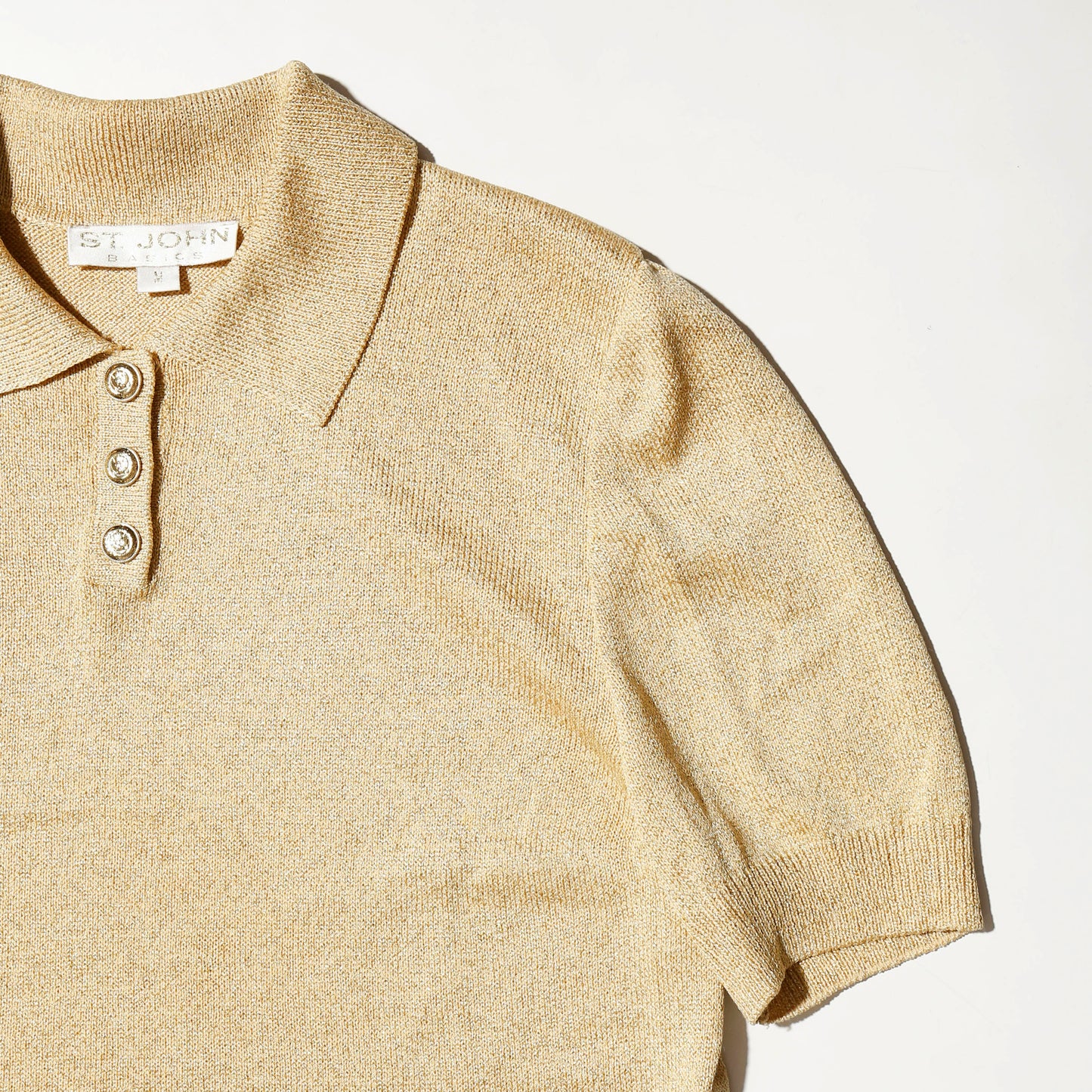 vintage shinny knit polo h/s