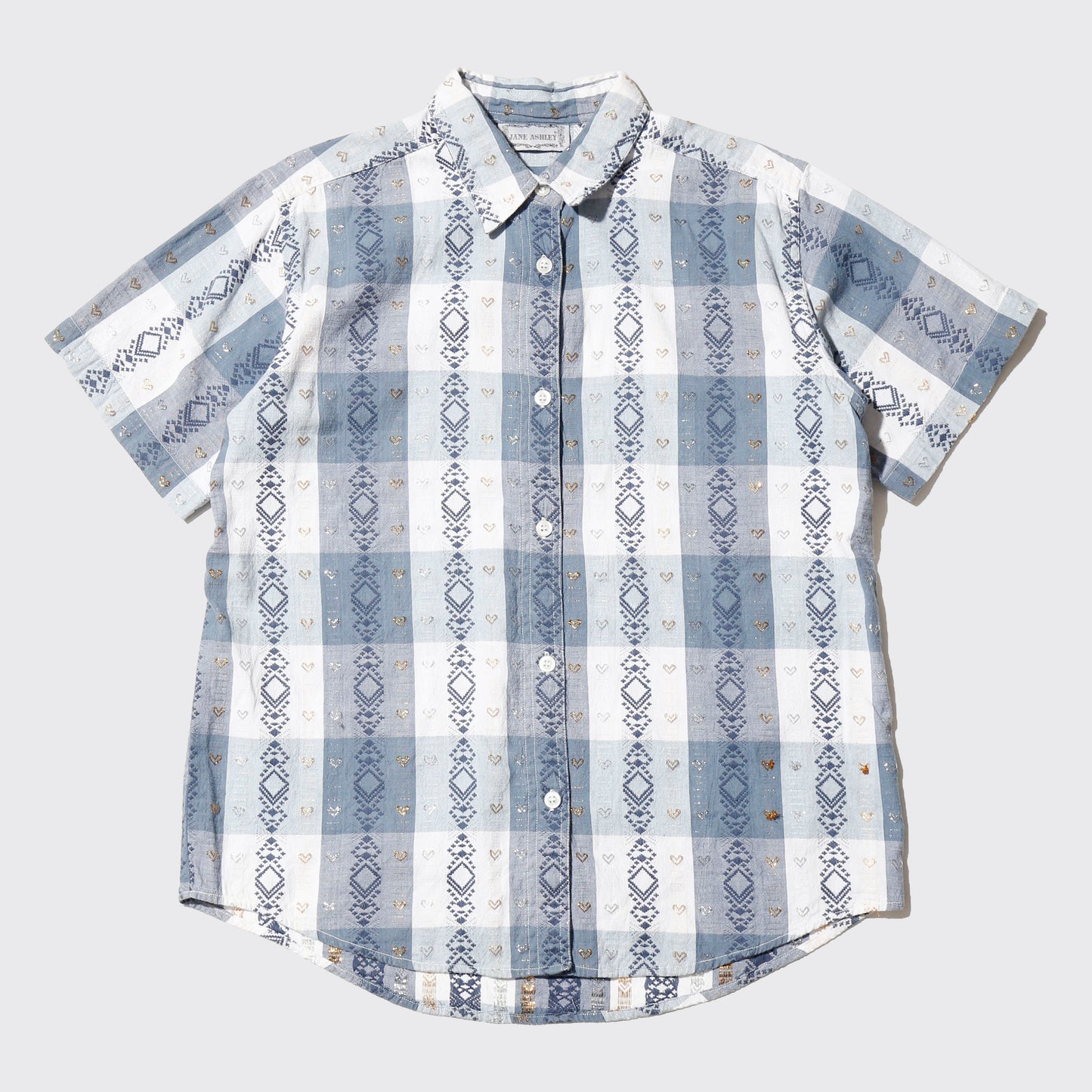 vintage jane ashley love check h/s shirt