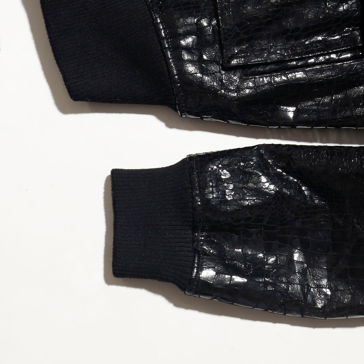 vintage sean john croc riding jacket, with fux fur liner