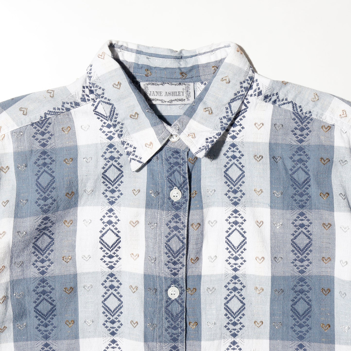 vintage jane ashley love check h/s shirt