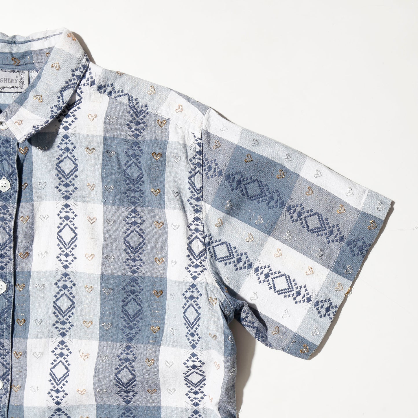 vintage jane ashley love check h/s shirt