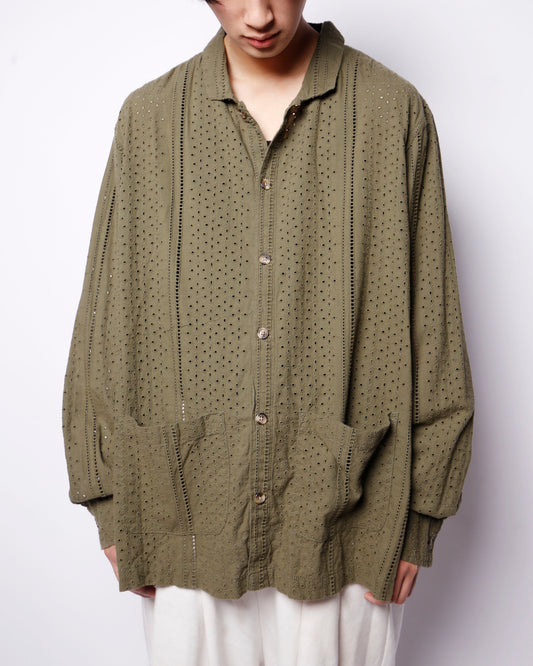 vintage eyelet cotton lace shirt