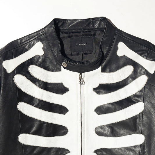 vintage zac vargas bones single leather jacket