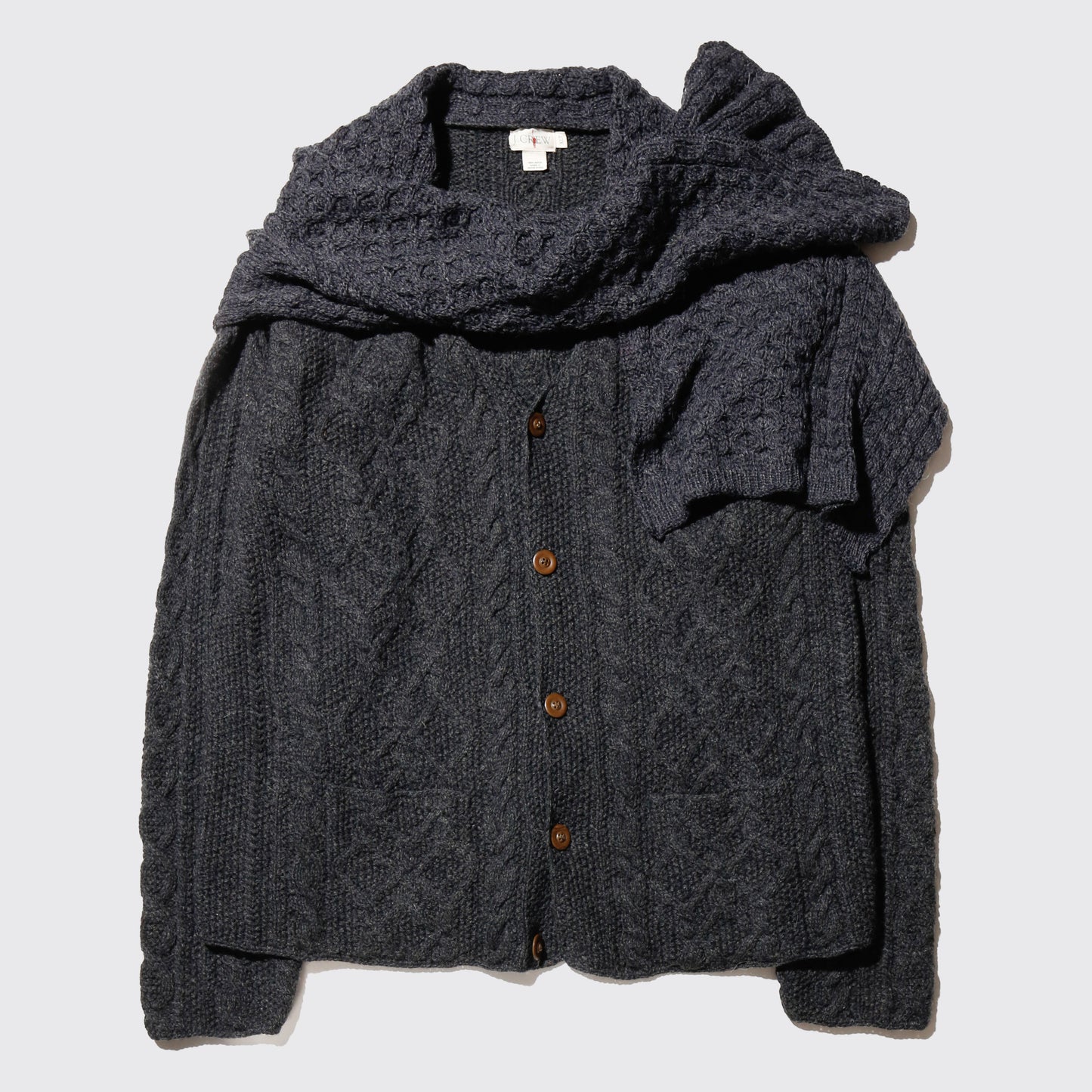 *one-off with muffler wide fishermen cardigan