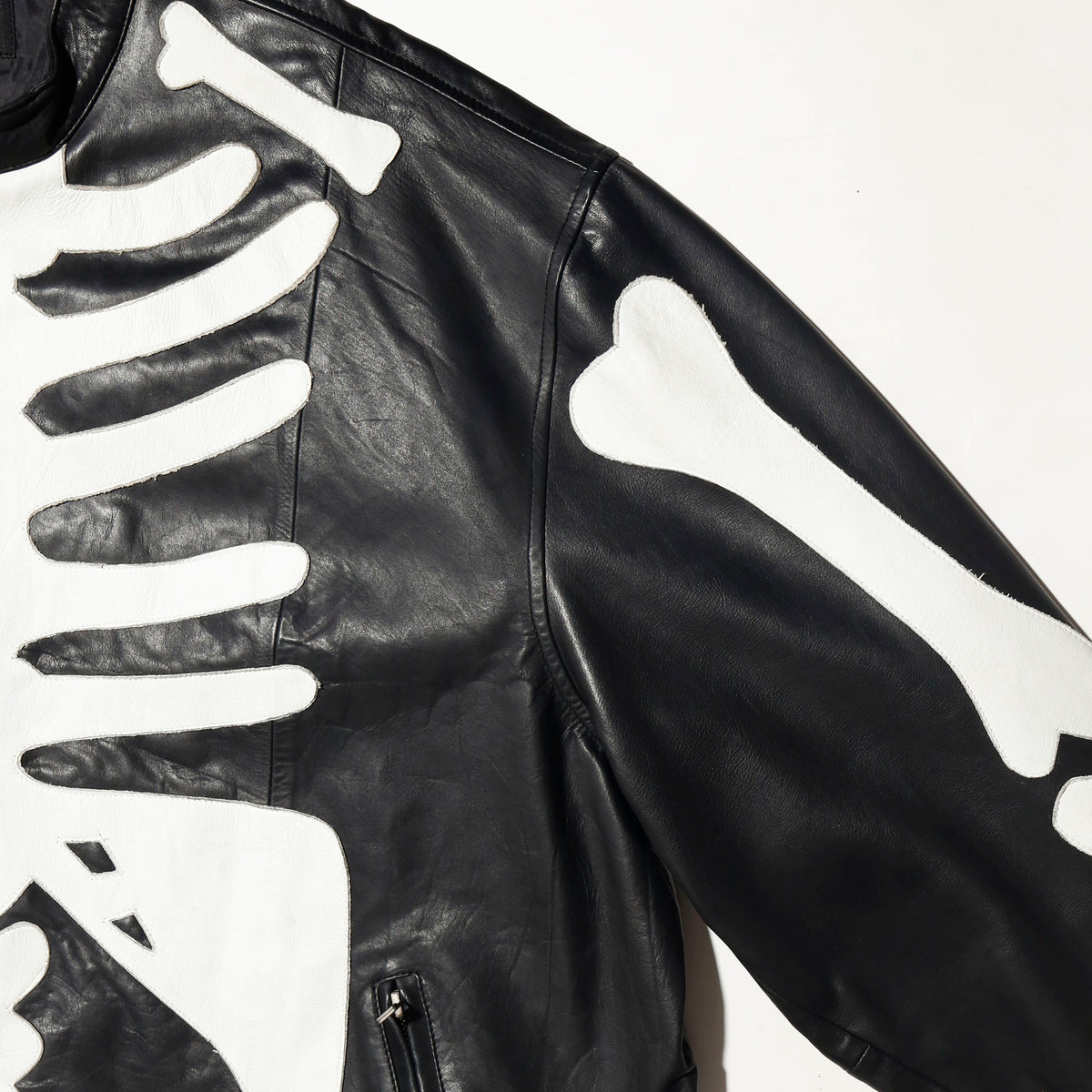 vintage zac vargas bones single leather jacket
