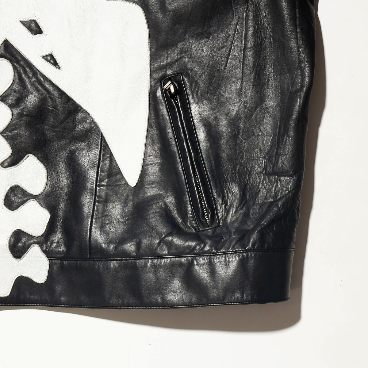 vintage zac vargas bones single leather jacket