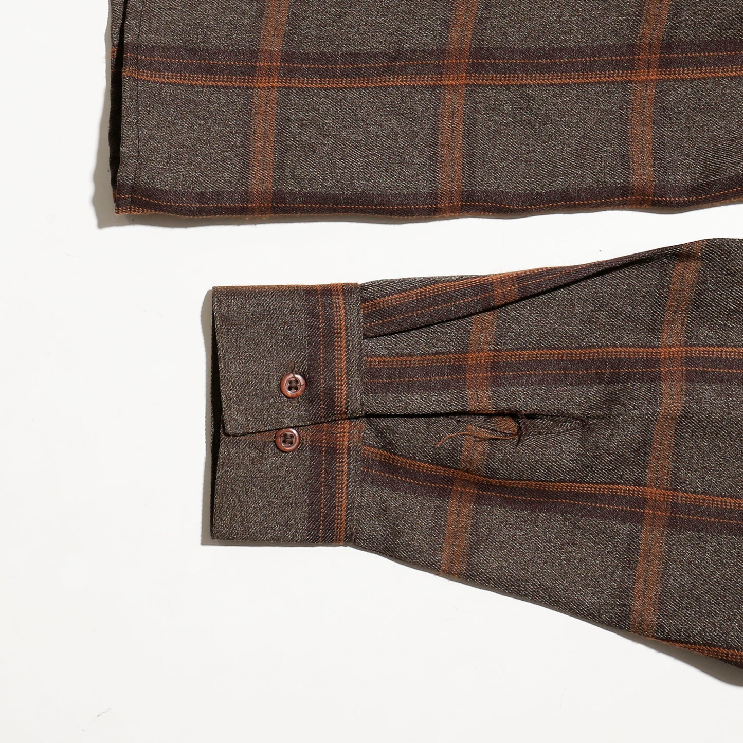 vintage open collar check box shirt