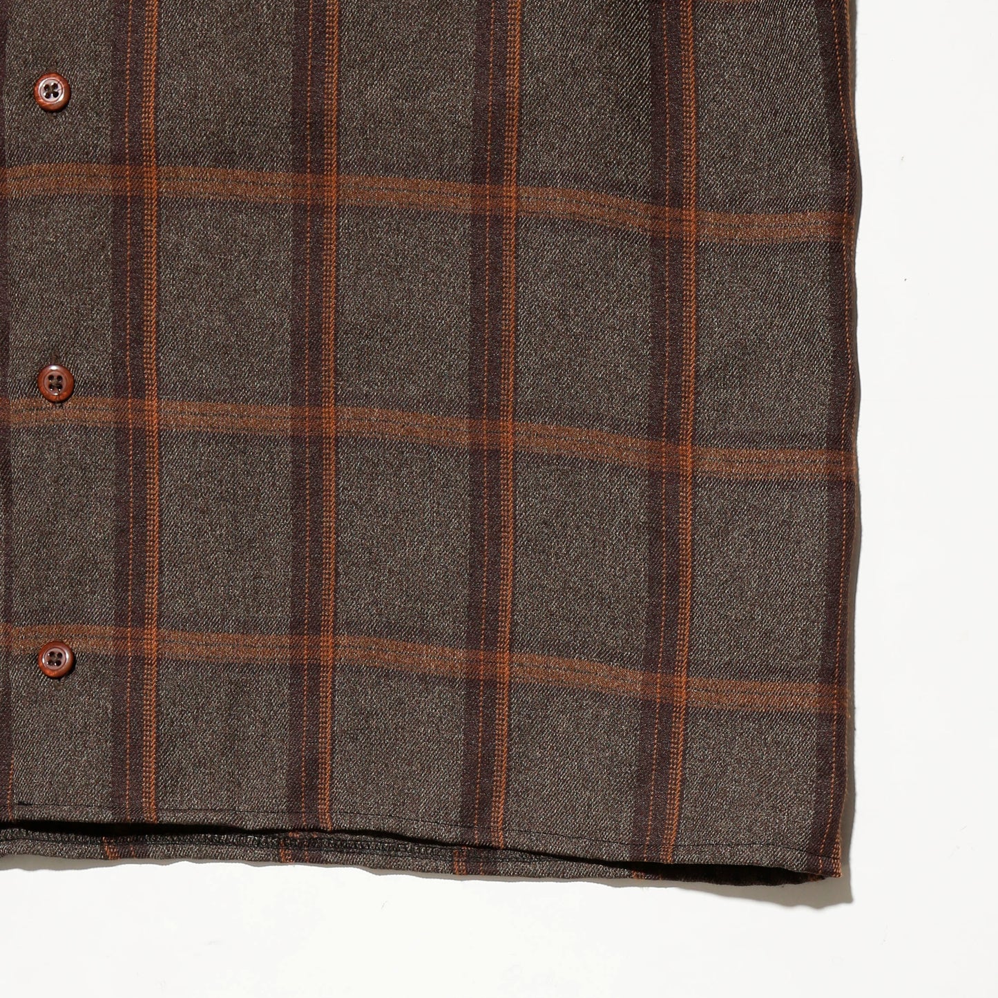 vintage open collar check box shirt