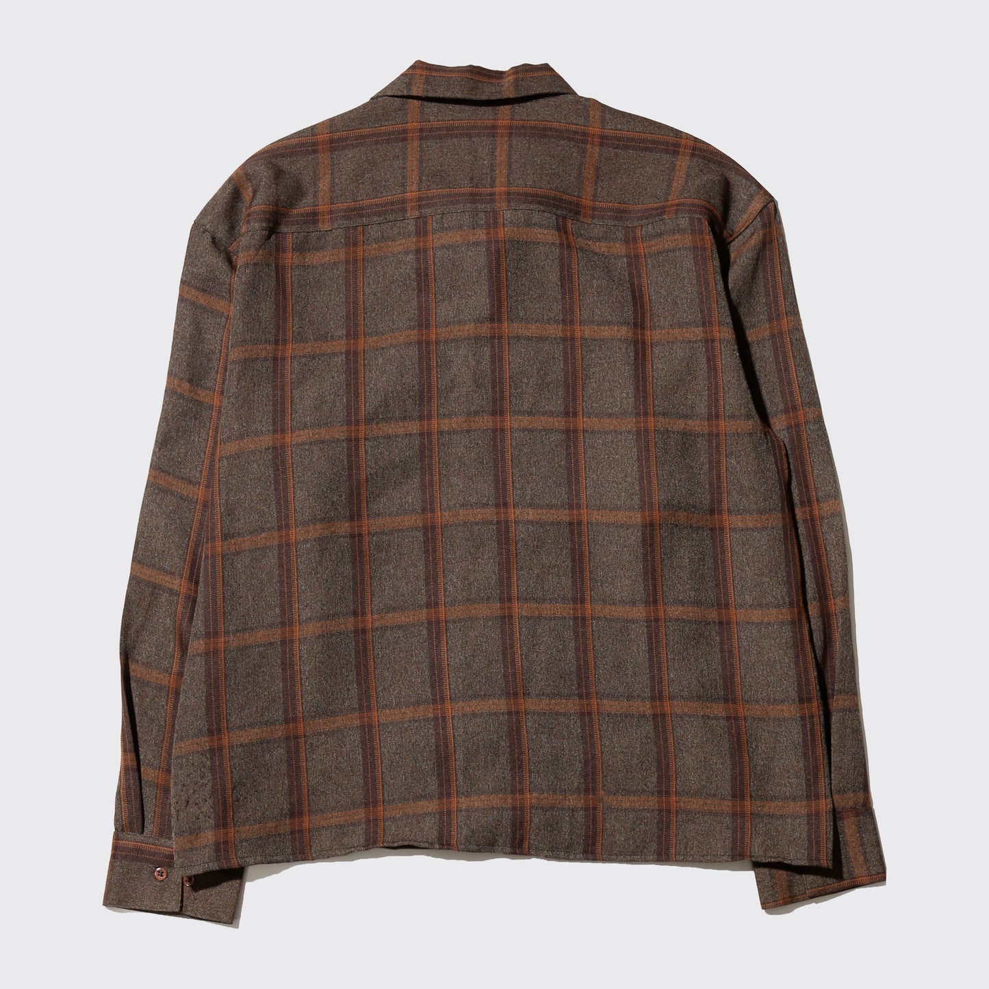 vintage open collar check box shirt