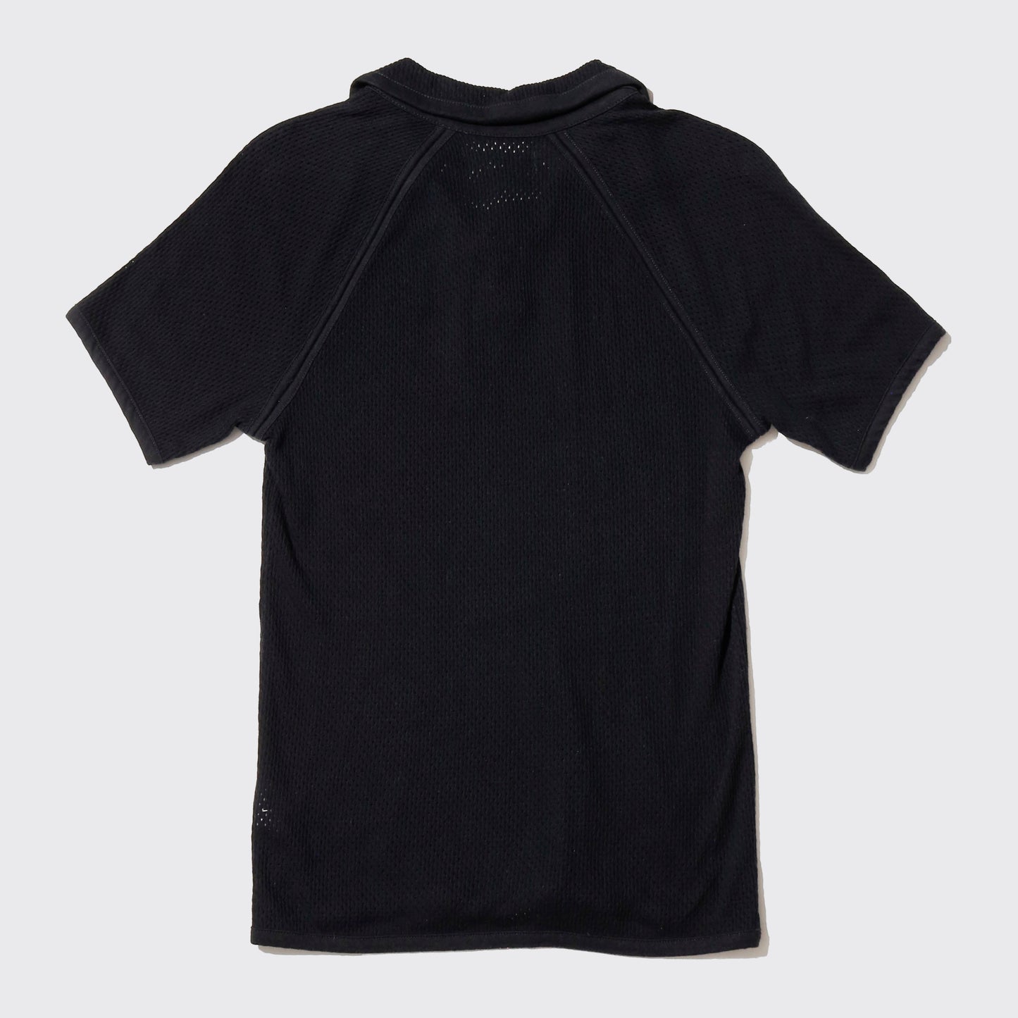 vintage lace up mesh polo h/s