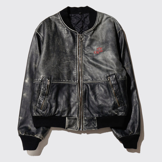 vintage 90's the crow cast crew leather bomber jacket