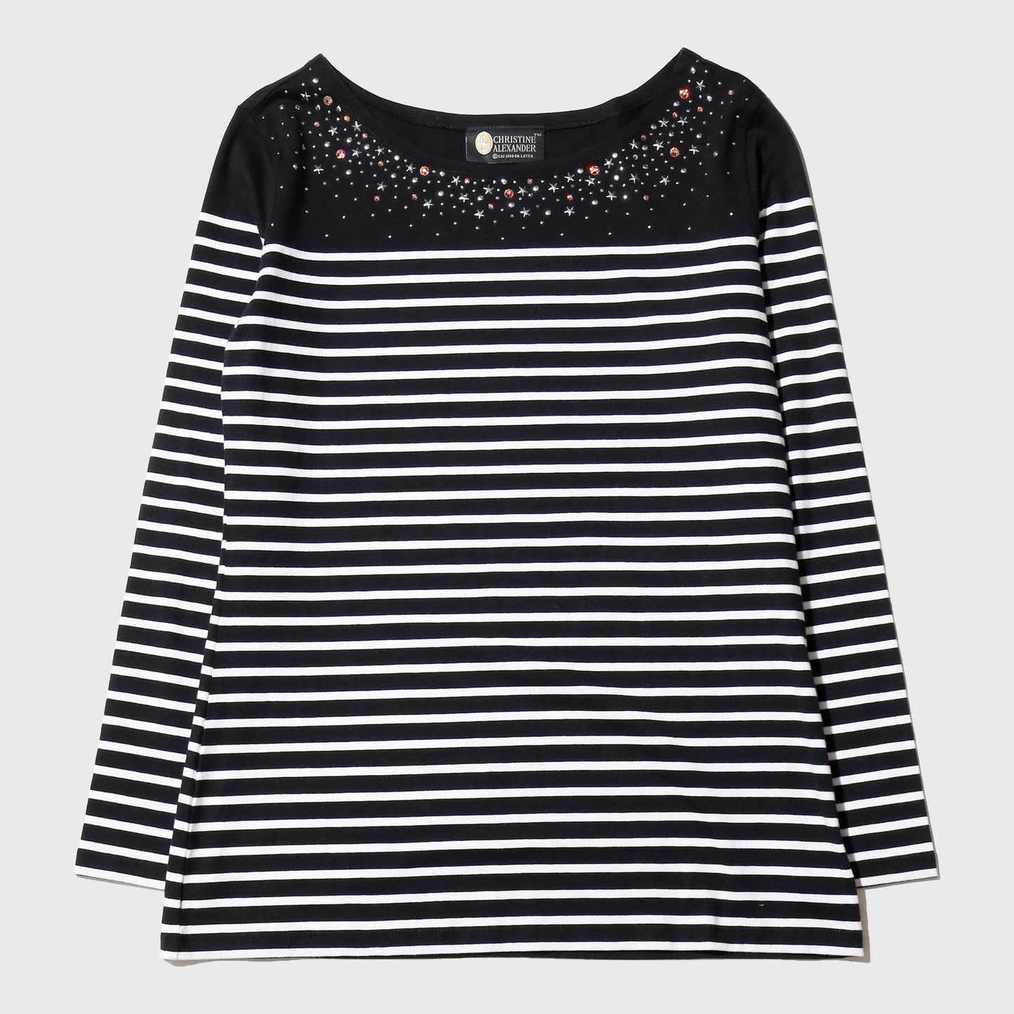 vintage star scatter border l/s