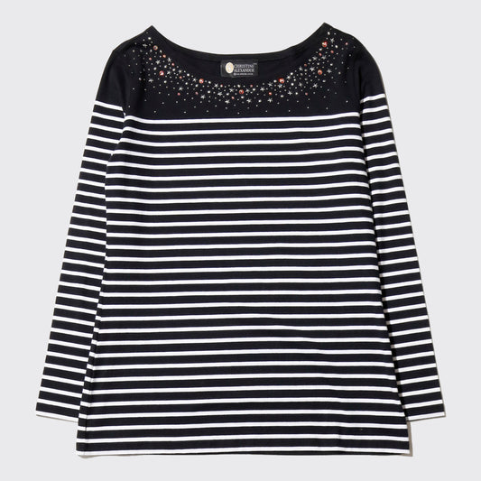 vintage star scatter border l/s