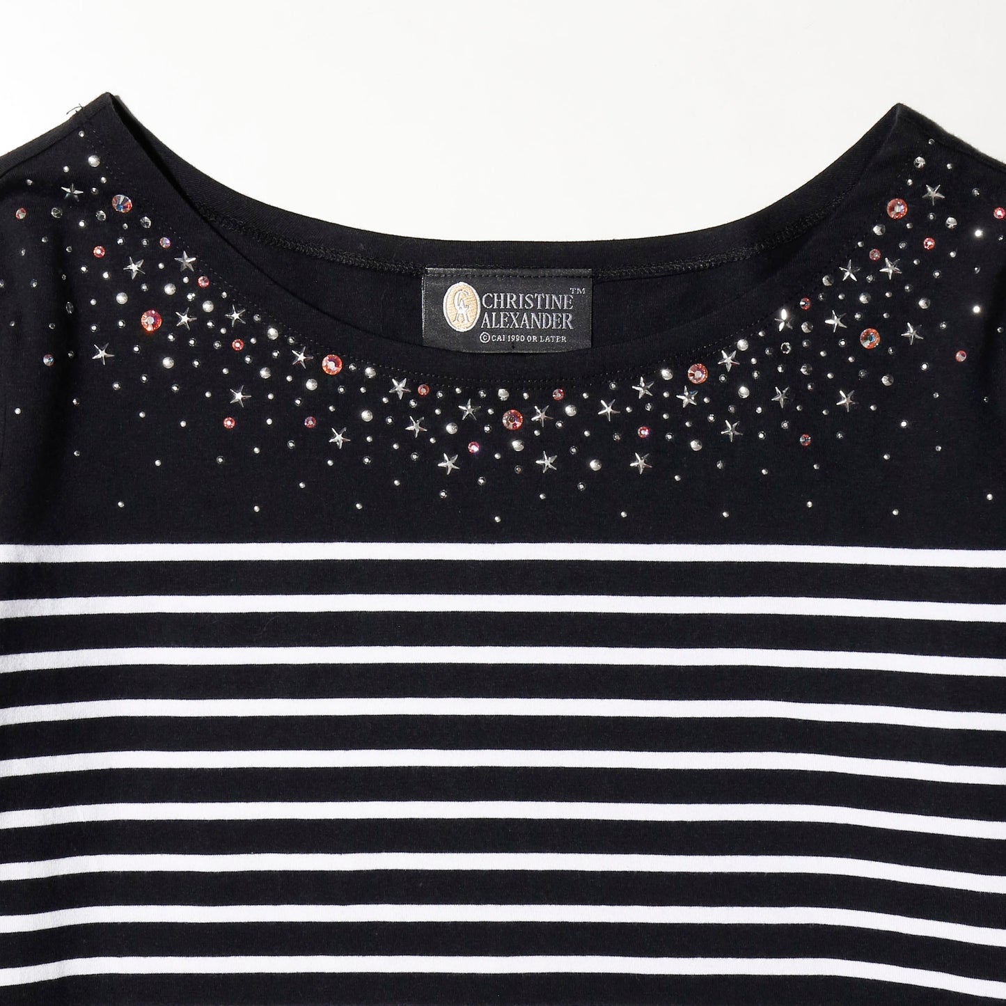 vintage star scatter border l/s