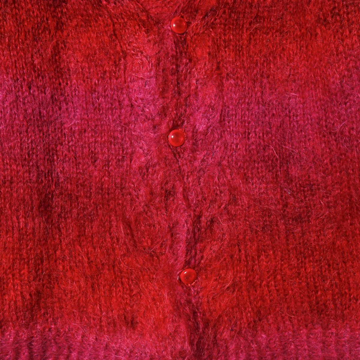 vintage raspberry hand knit mohair cardigan