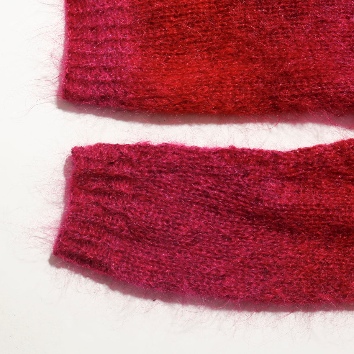 vintage raspberry hand knit mohair cardigan