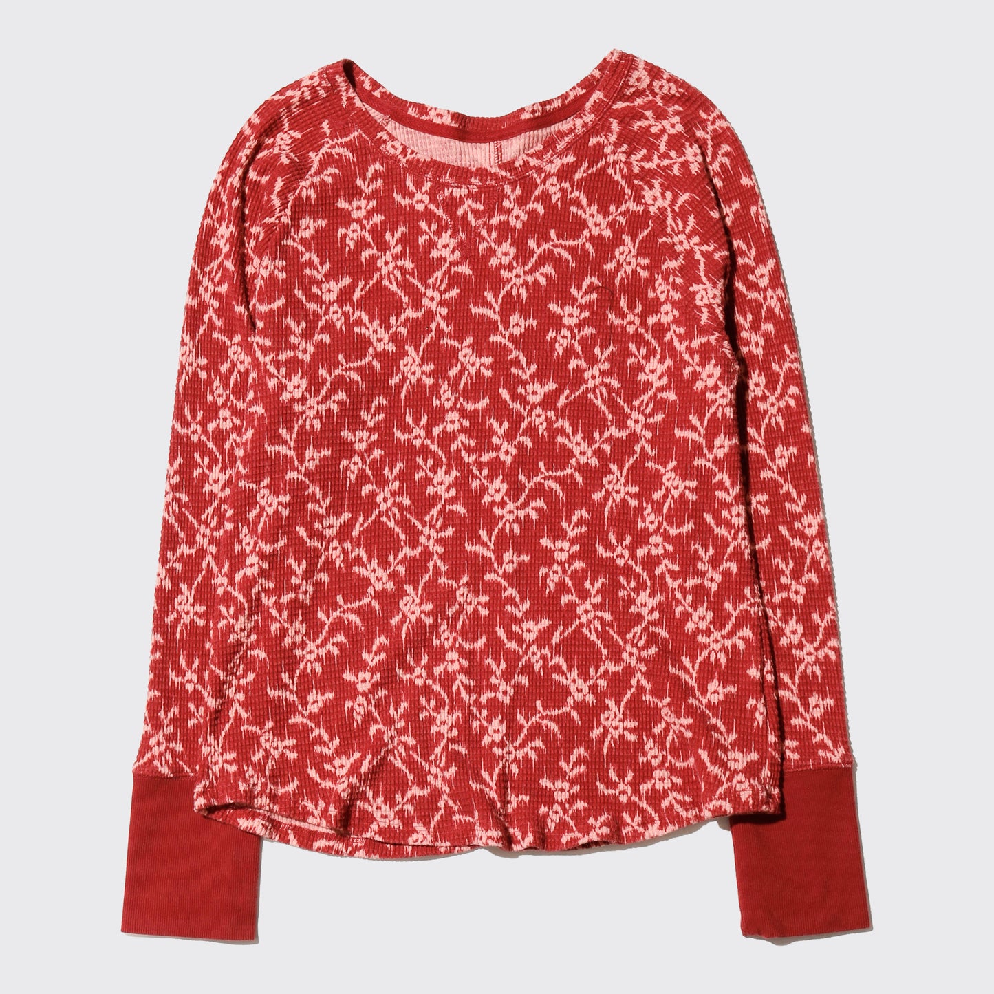 vintage rose waffle l/s