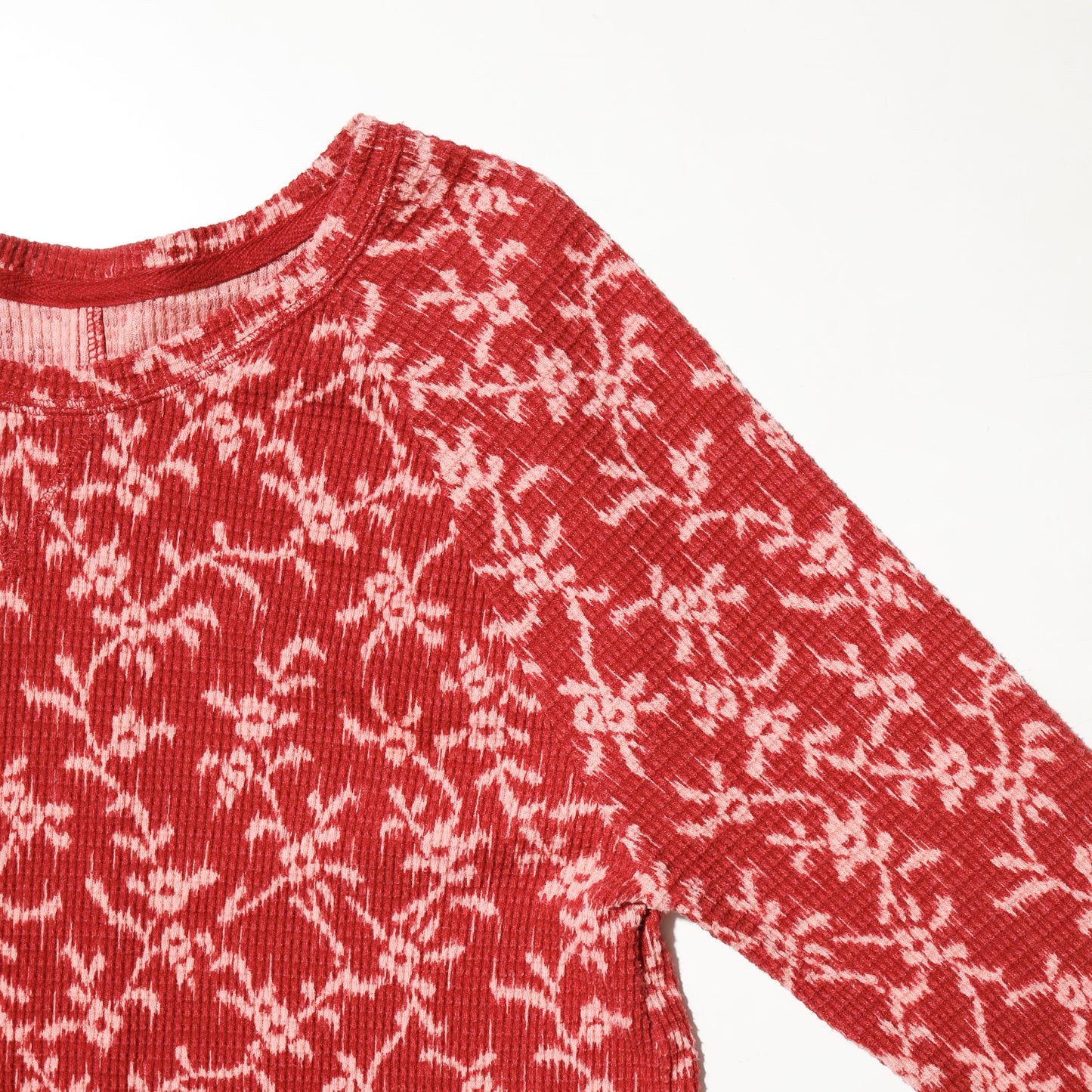 vintage rose waffle l/s