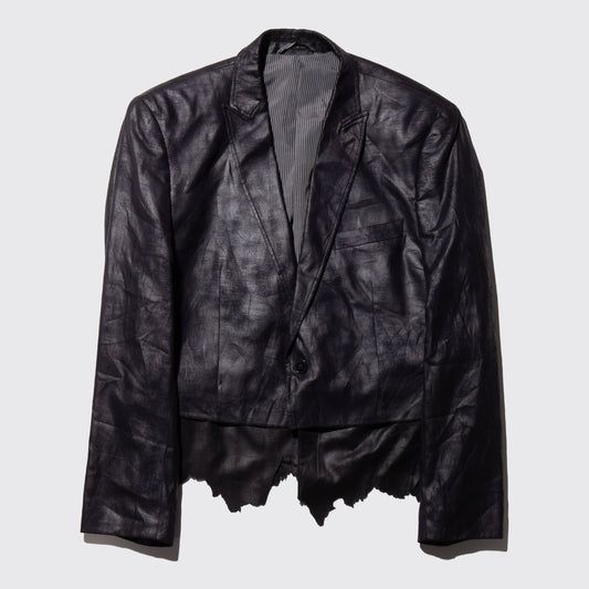 vintage broken faux leather spencer jacket