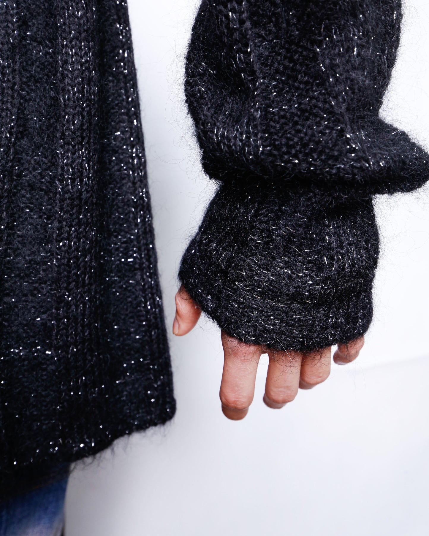 vintage lame textured mohair sweater