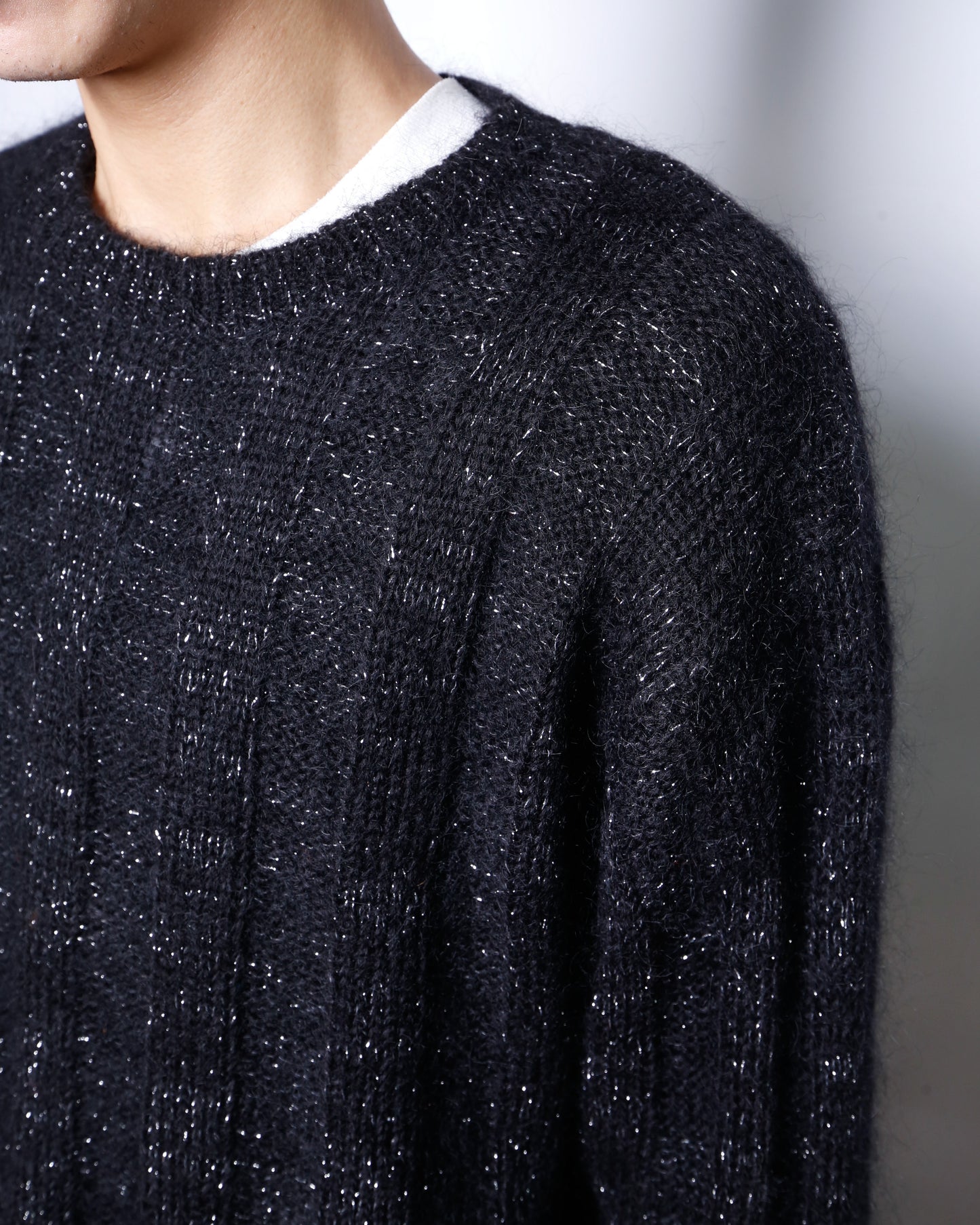 vintage lame textured mohair sweater