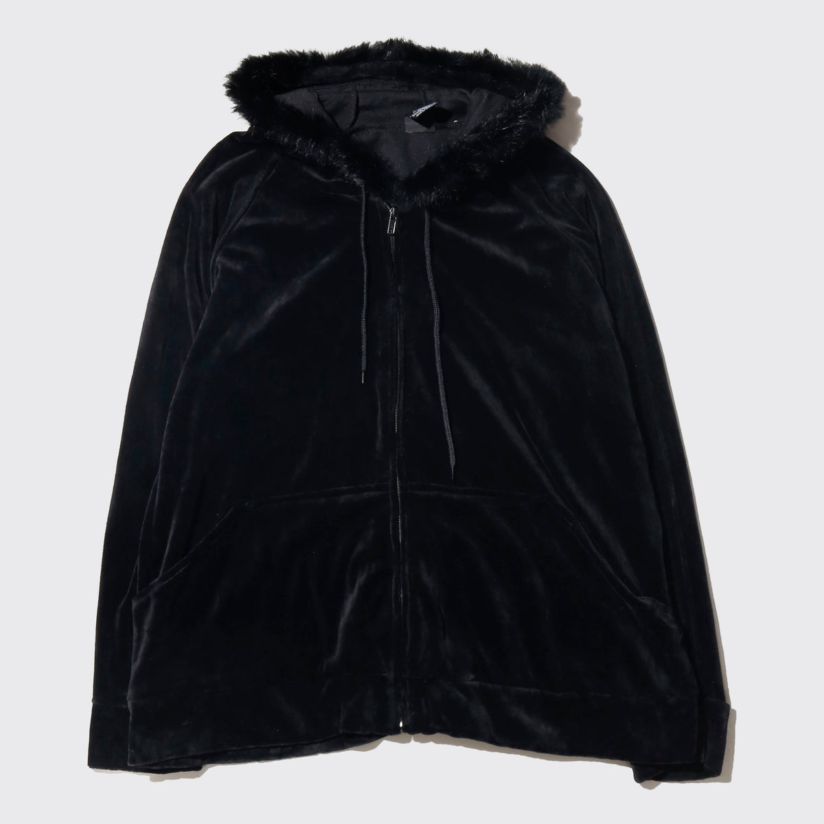 vintage fur velour hoodie