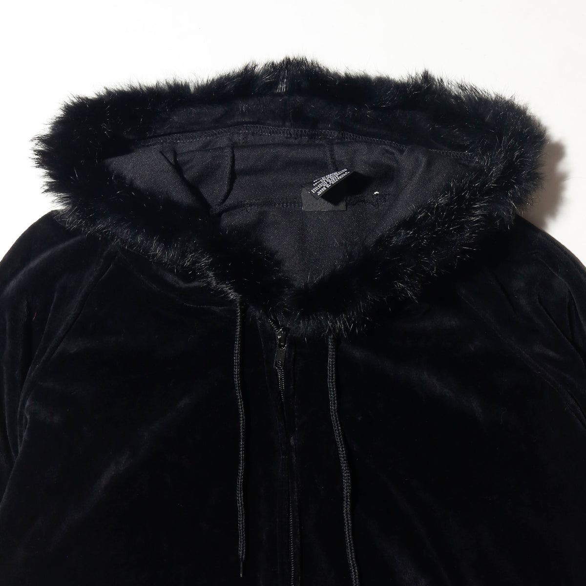 vintage fur velour hoodie