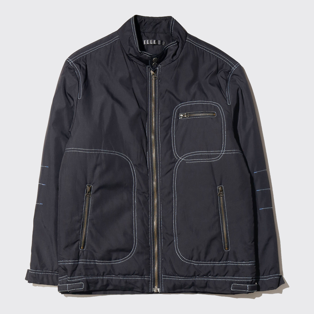 vintage elle homme stitched riding jacket