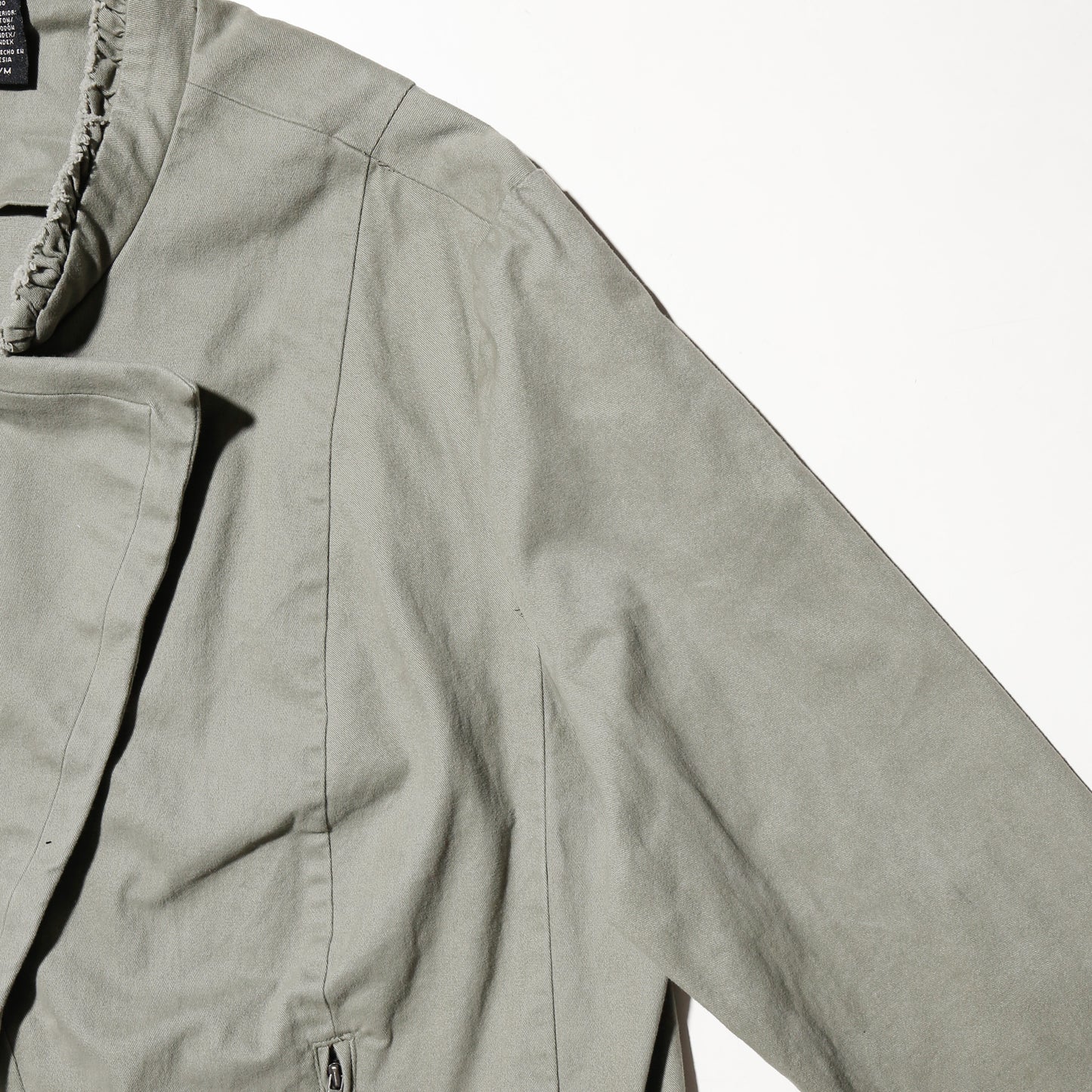 vintage cropped open swing cotton jacket