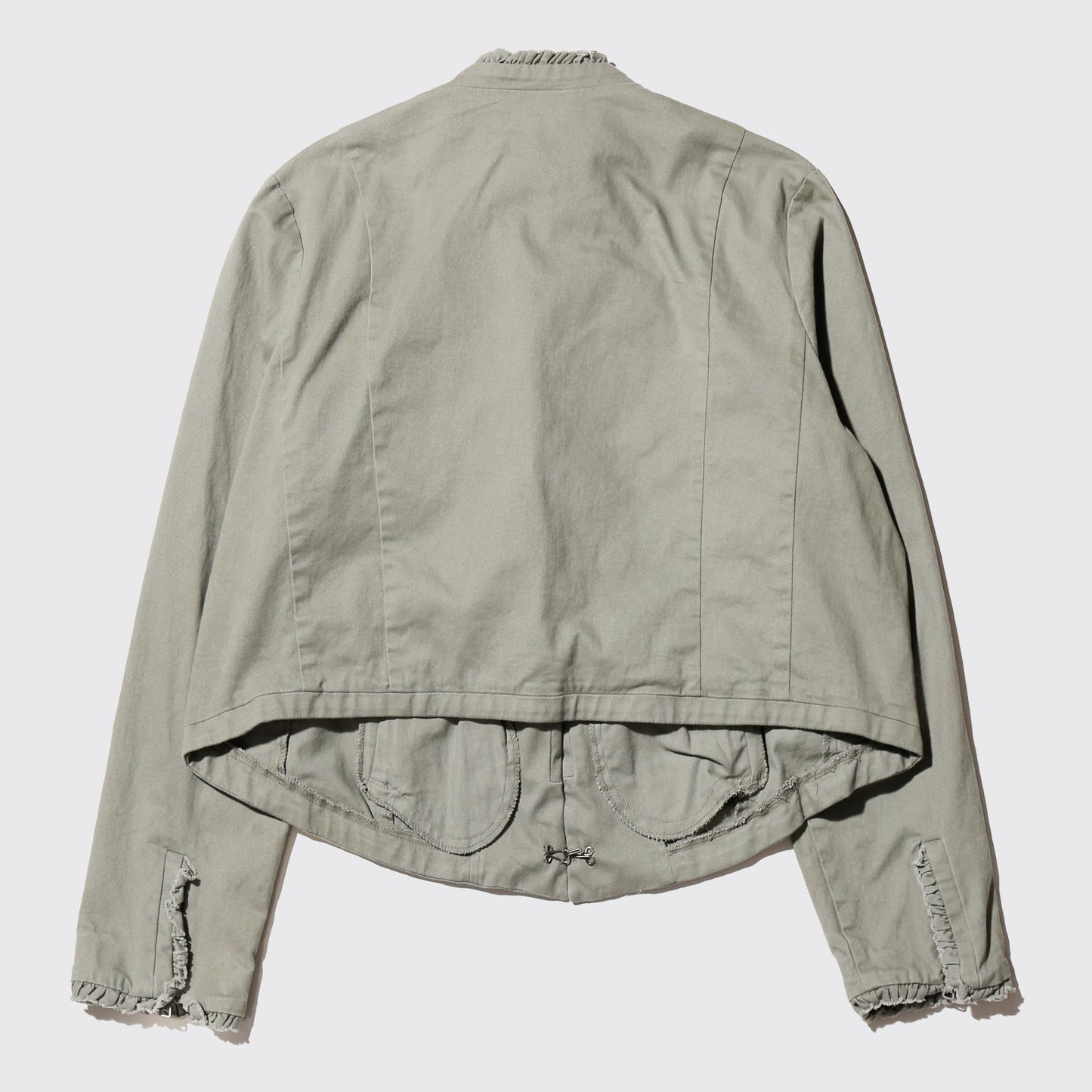 vintage cropped open swing cotton jacket