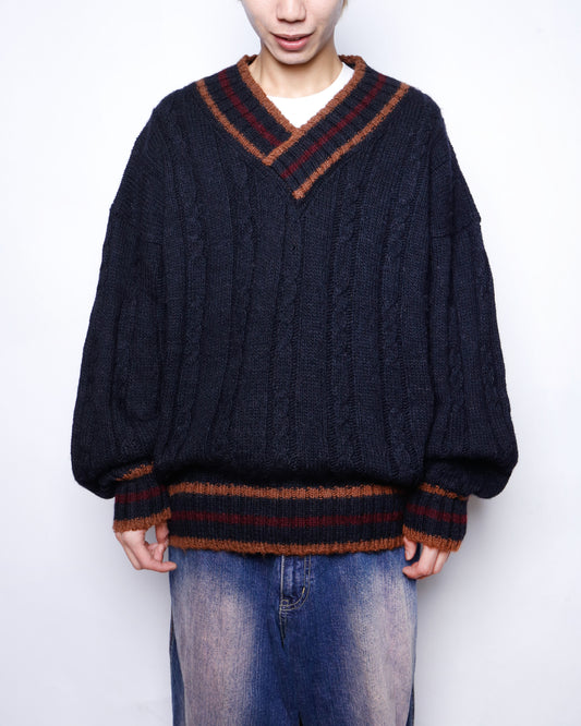 vintage scottish hand knit tilden sweater