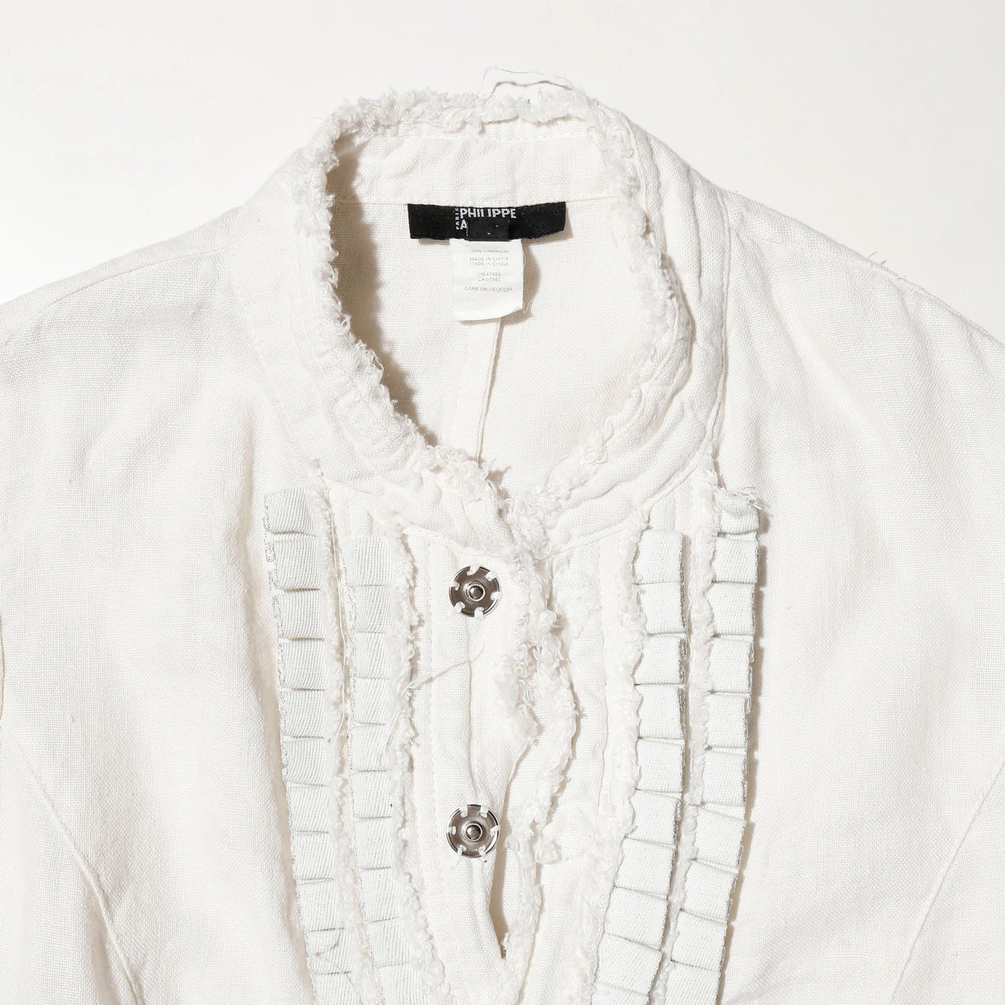 vintage euro frilled linen jacket