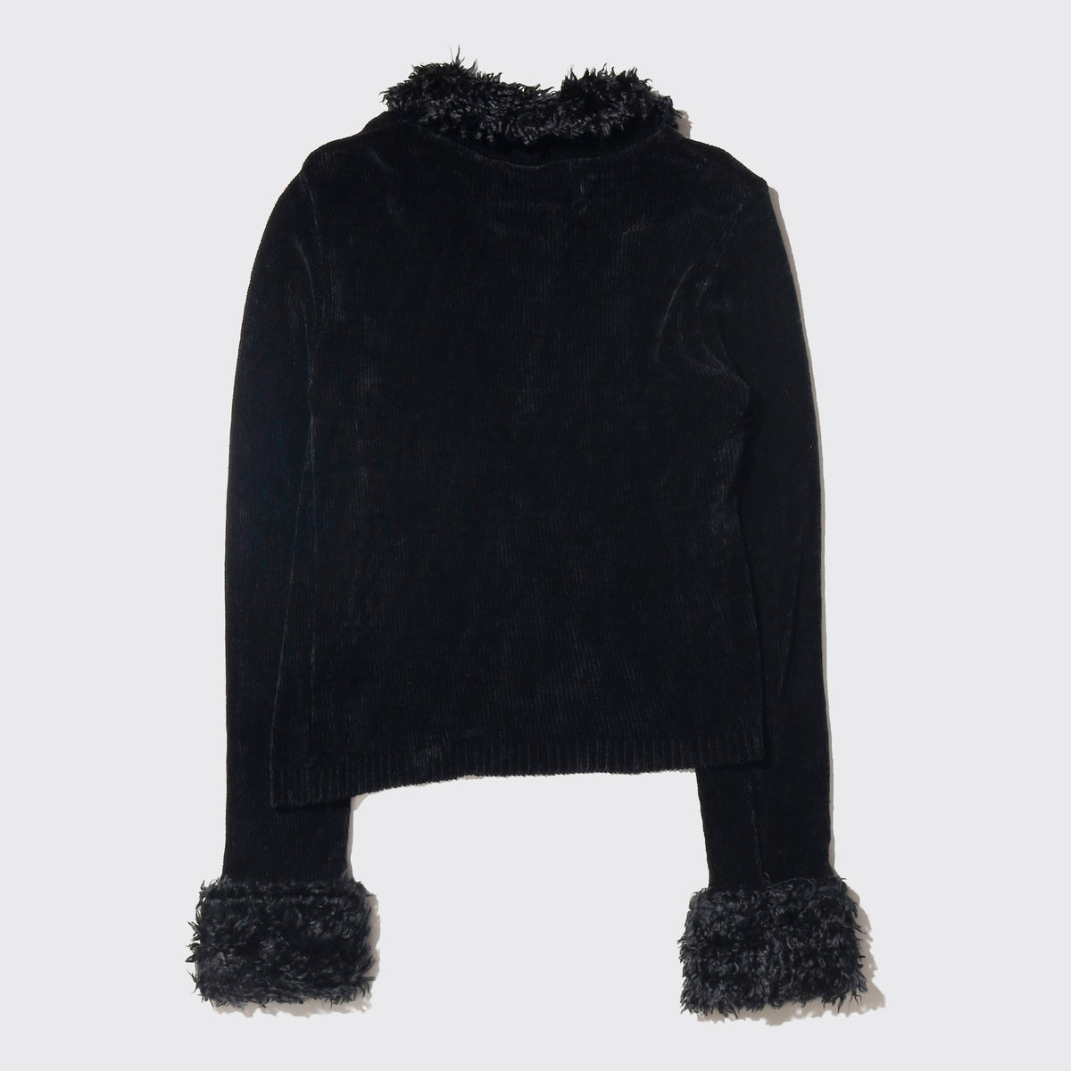 vintage cropped fuzzy textured knit jacket