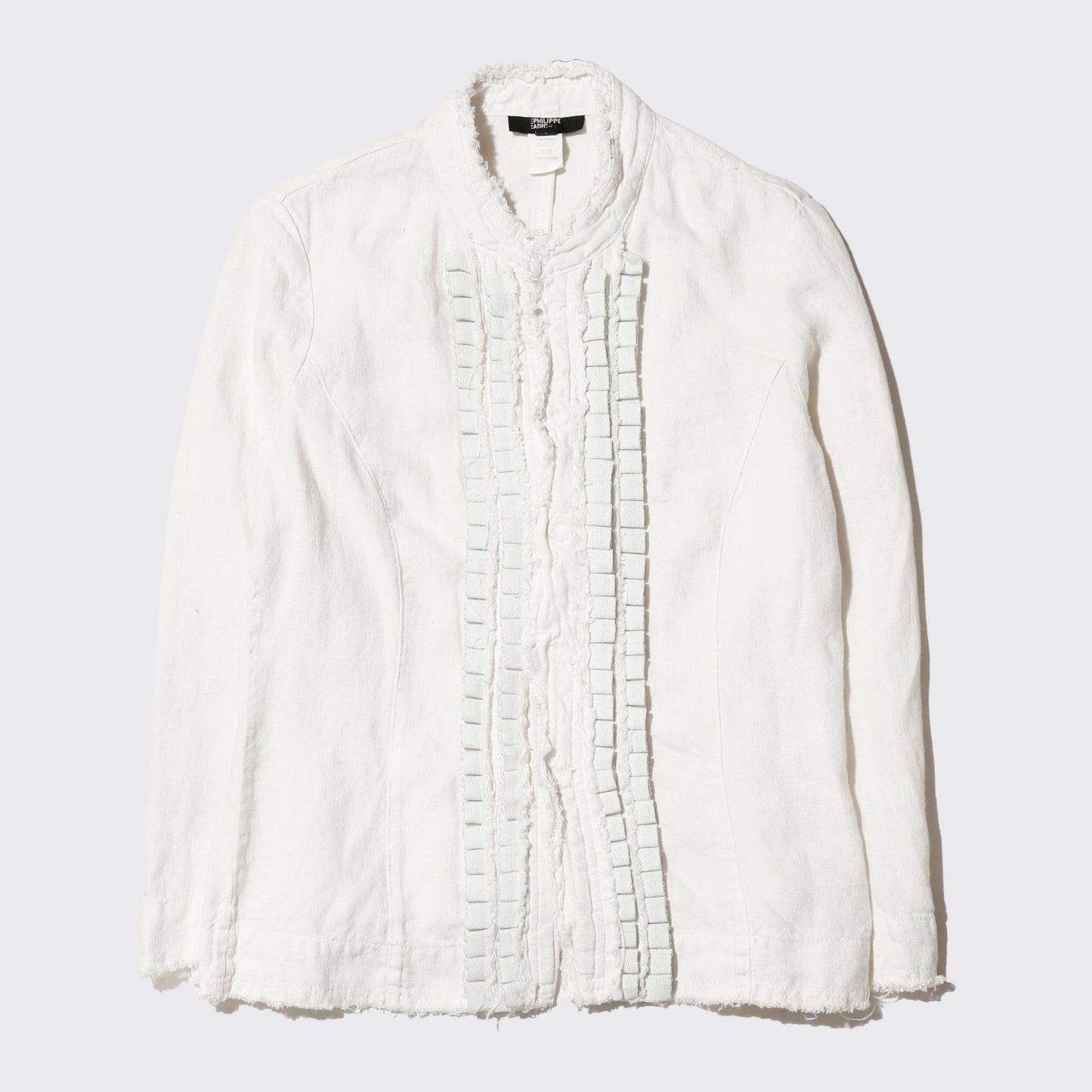 vintage euro frilled linen jacket