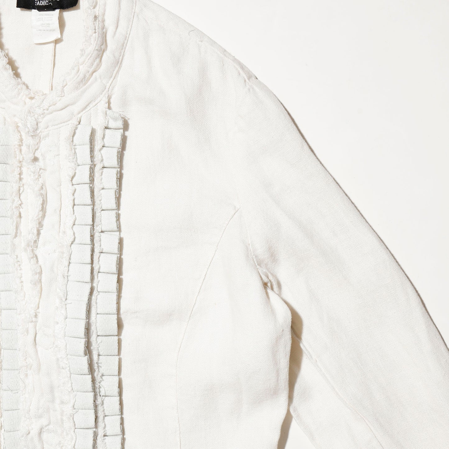 vintage euro frilled linen jacket