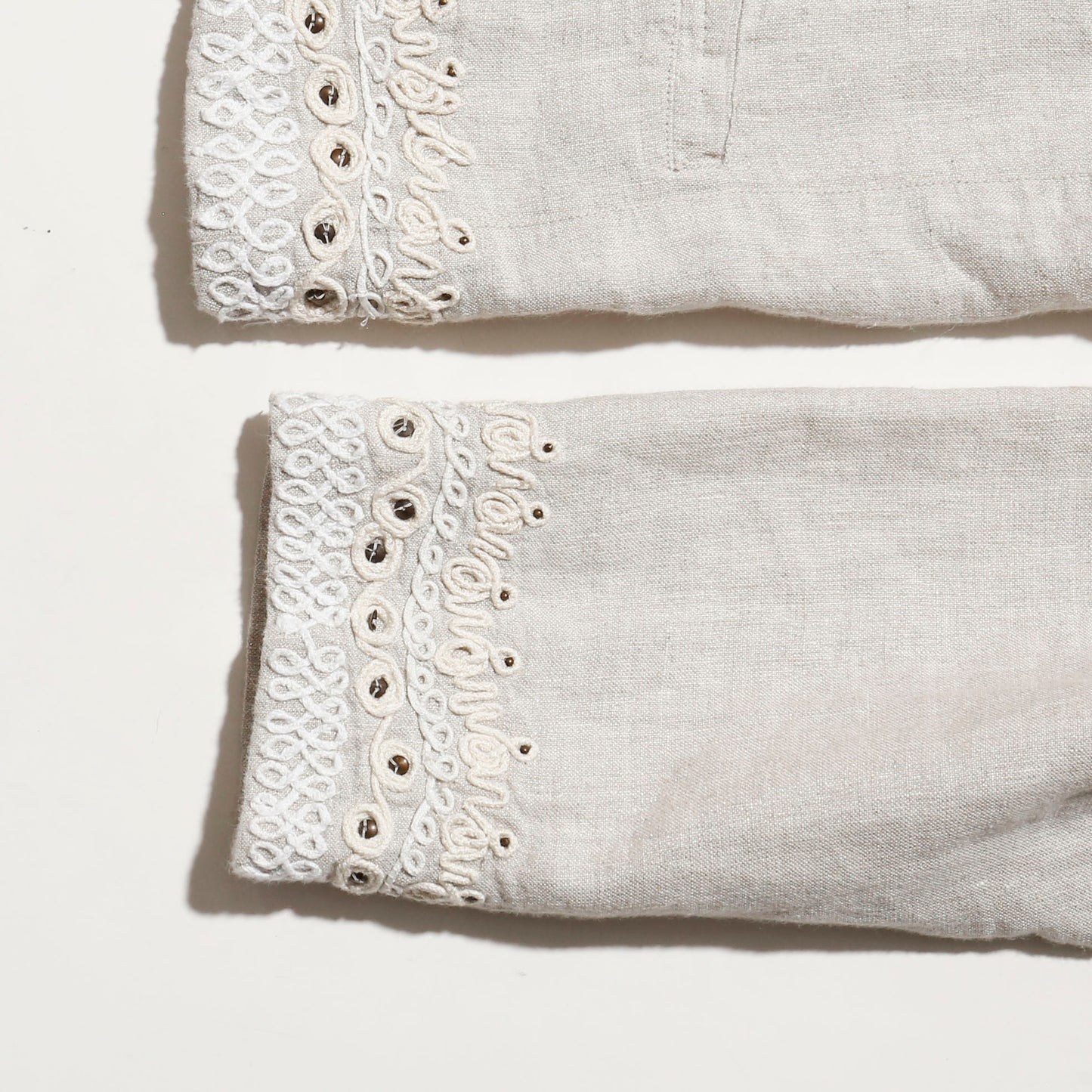 vintage chico's broderied linen jacket