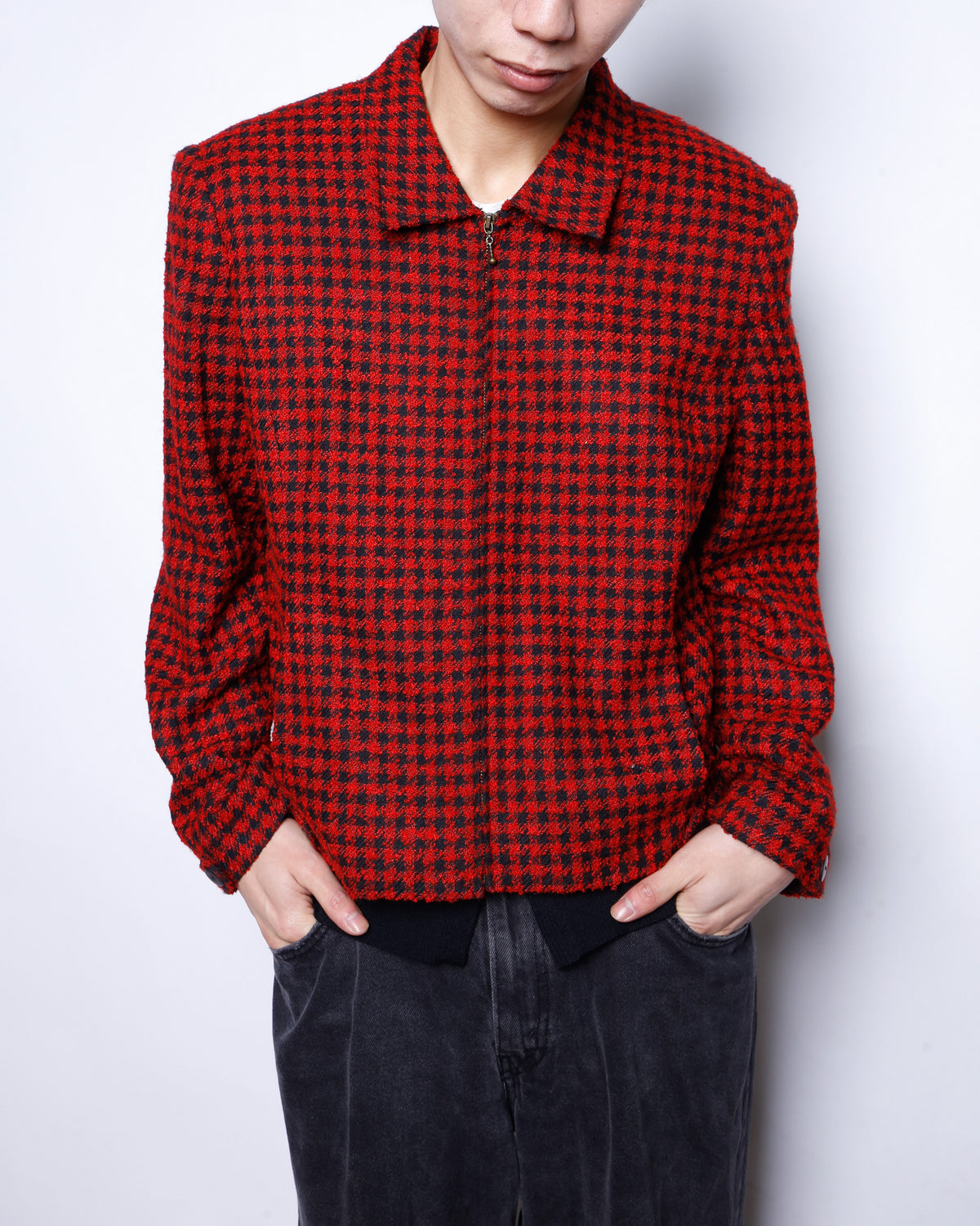 vintage houndstooth tweed jacket