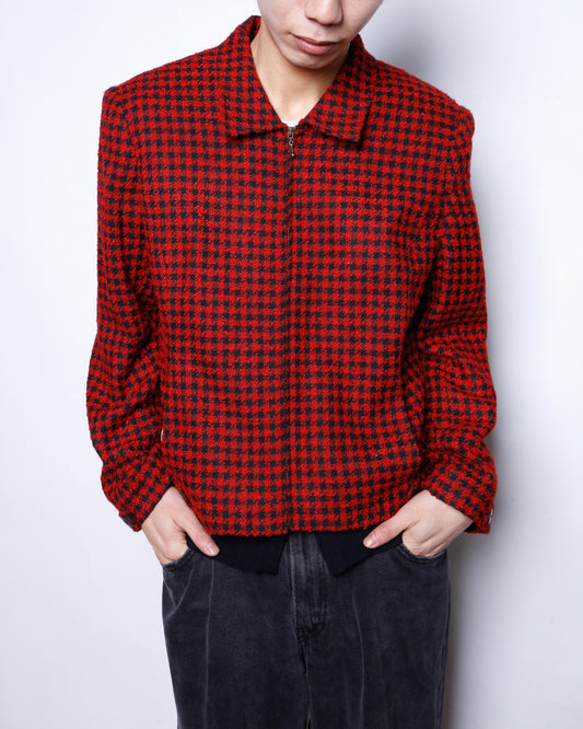 vintage houndstooth tweed jacket