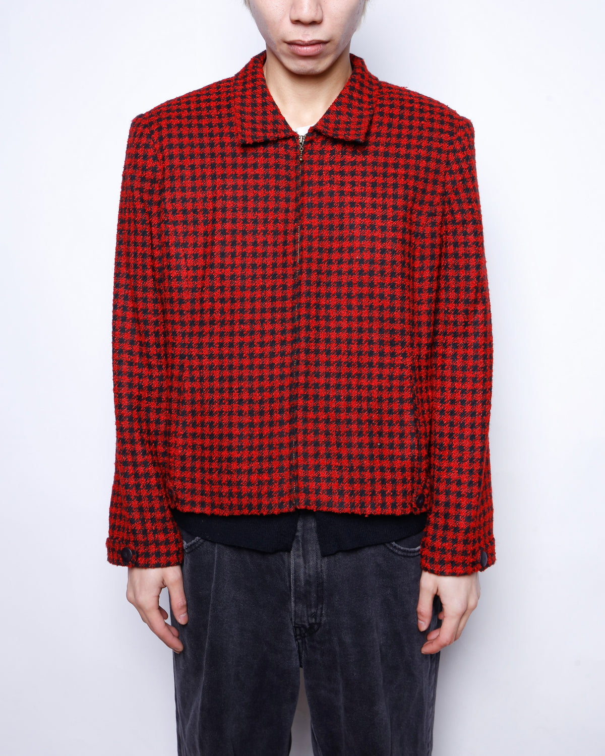 vintage houndstooth tweed jacket