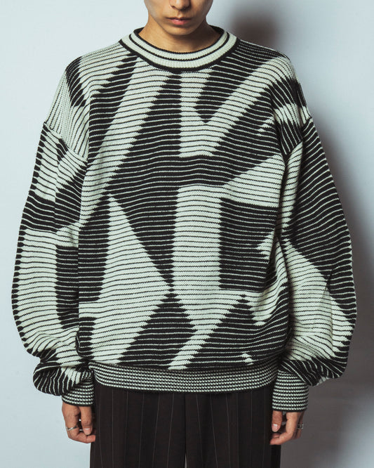 vintage geometry loose sweater