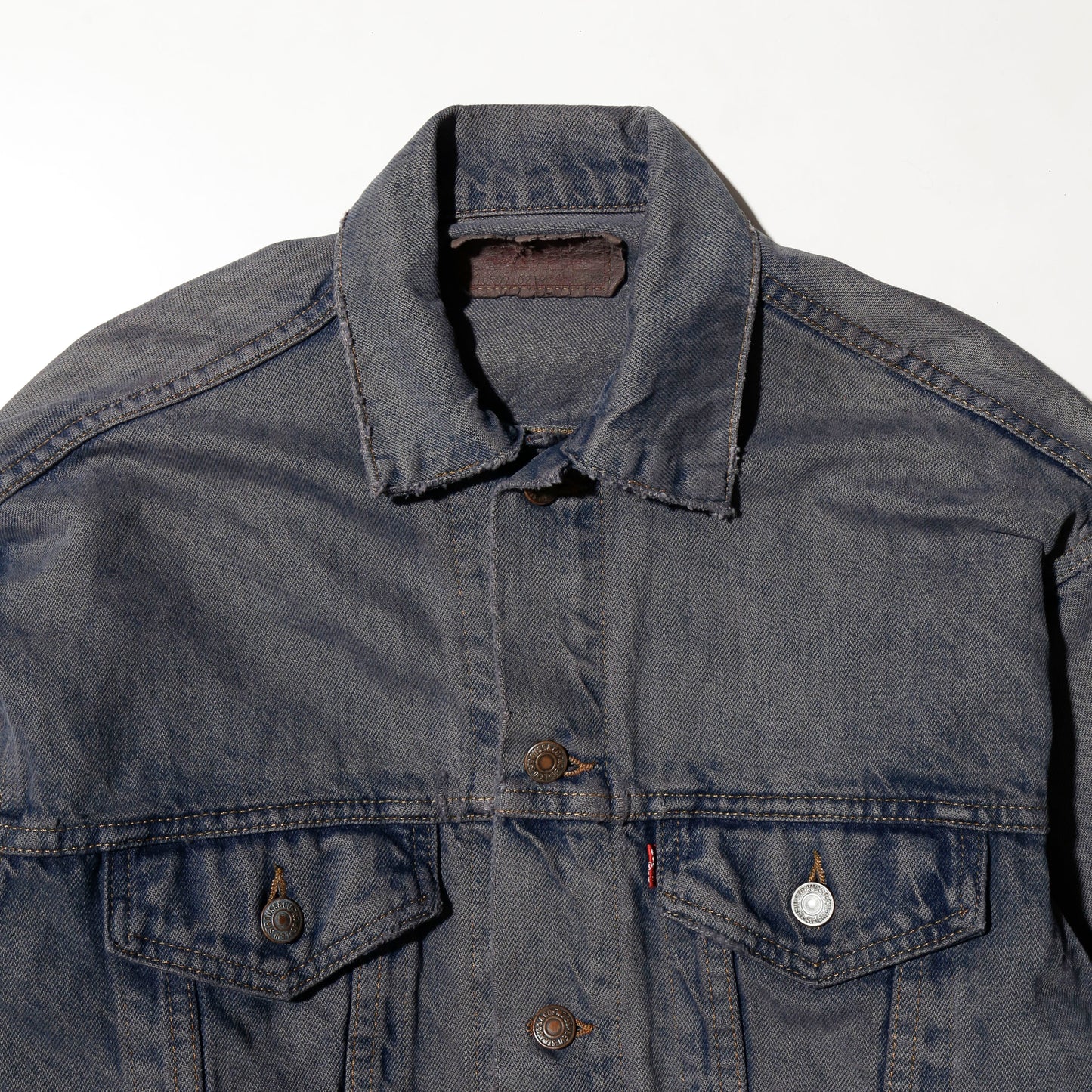 *one-off repaired fringe zipped trucker jacket