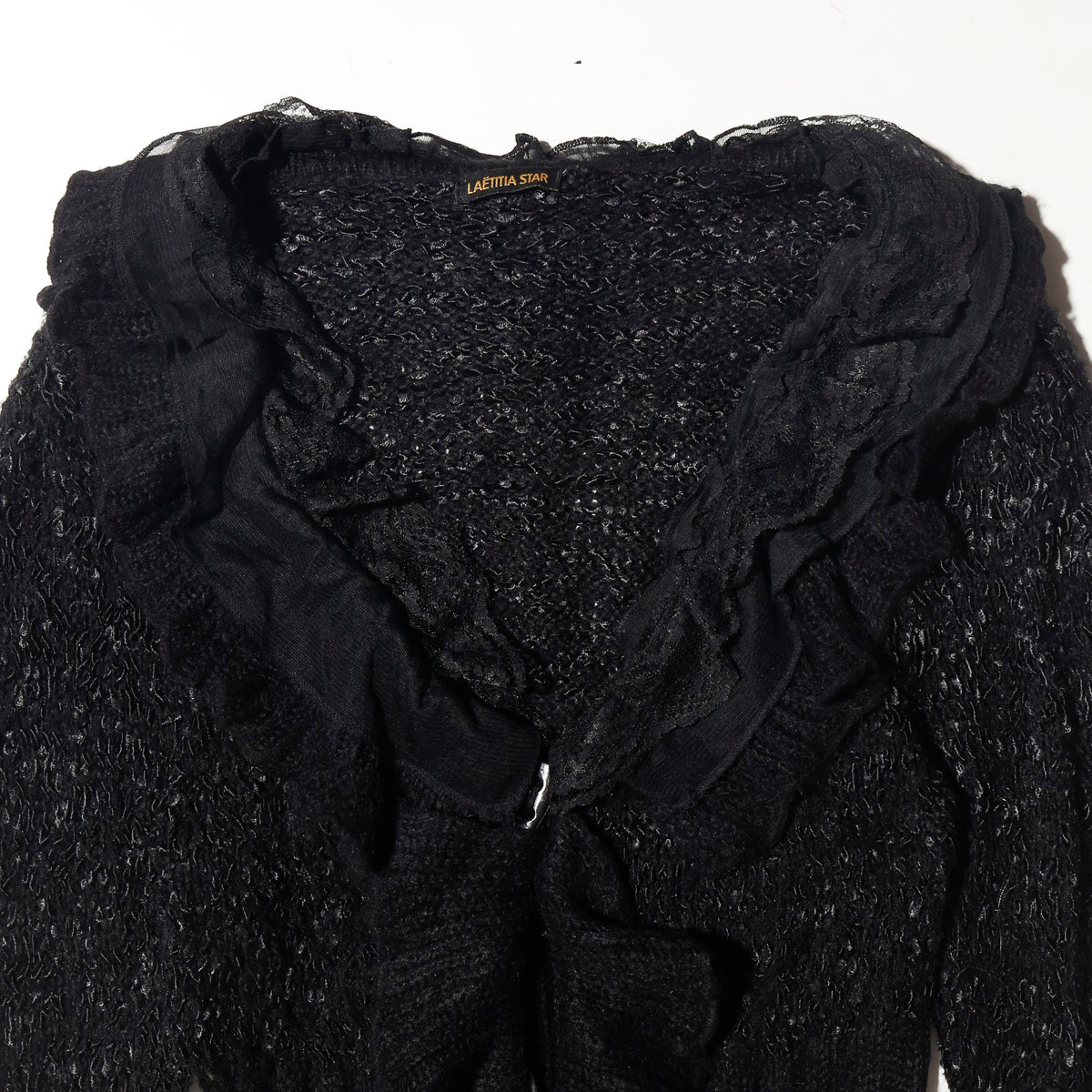 vintage ruffle knit dress cardigan