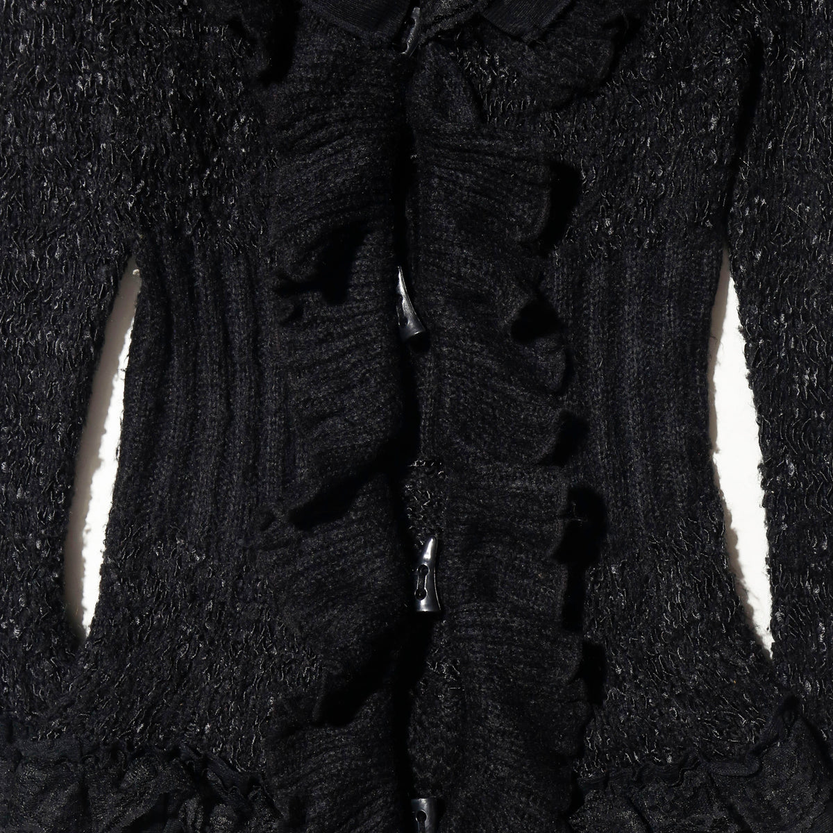 vintage ruffle knit dress cardigan