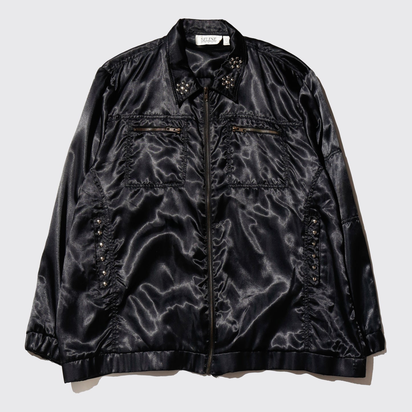 vintage studs satin utility jacket