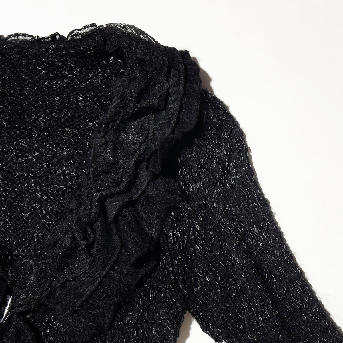 vintage ruffle knit dress cardigan